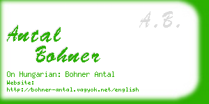 antal bohner business card